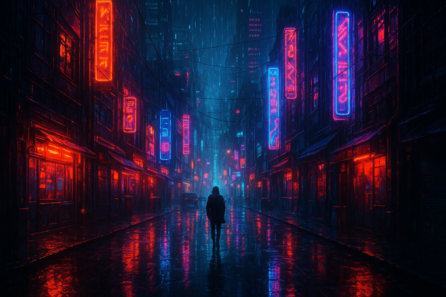 Neon Cyberpunk City In Rain Cyberpunk Wallpaper 2 4K 2