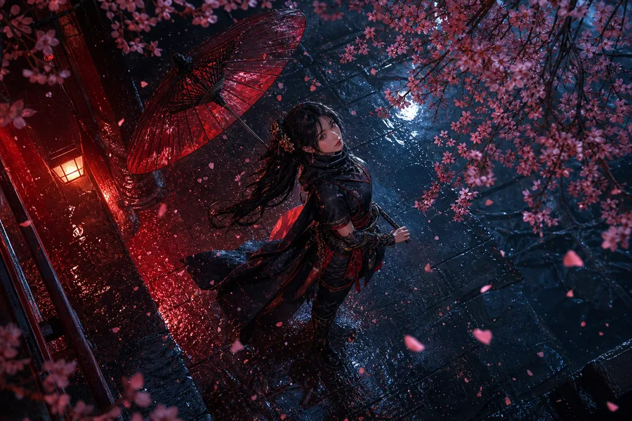 Adult Anime Heroine Under Cherry Blossoms, Safe For Work, Fully Clothed Anime Wallpaper  1 4K