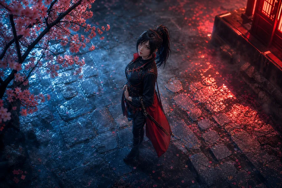 Adult Anime Heroine Under Cherry Blossoms, Safe For Work, Fully Clothed Anime Wallpaper  9 4K