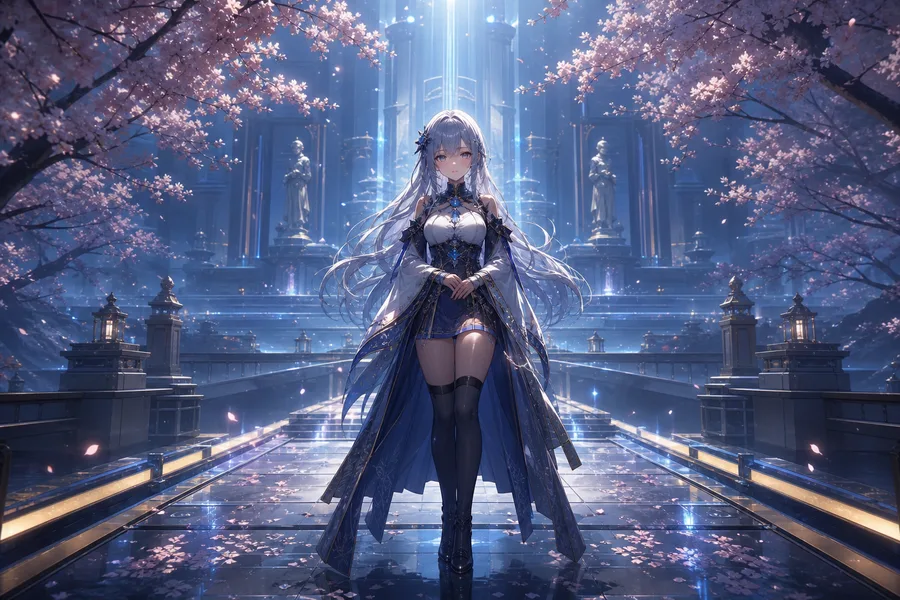 Adult Anime Heroine Under Cherry Blossoms, Safe For Work, Fully Clothed Anime Wallpaper  9 4K
