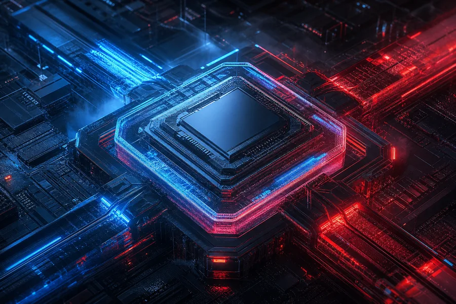 AI Processor Chip Futuristic Render Electronics Wallpaper  8 4K