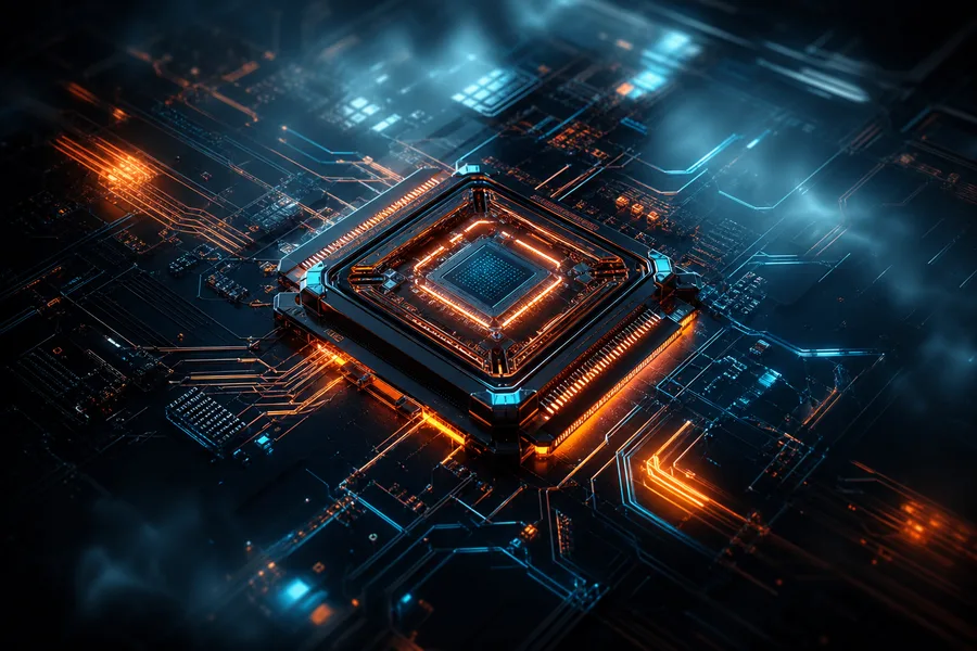 AI Processor Chip Futuristic Render Electronics Wallpaper 8 4K 4