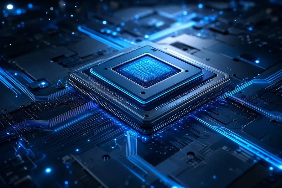 AI Processor Chip Futuristic Render Electronics Wallpaper 8 4K 8