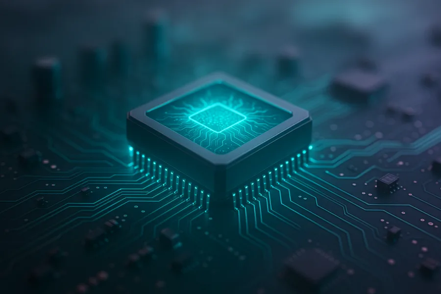 AI Processor Chip Futuristic Render Electronics Wallpaper 8 4K