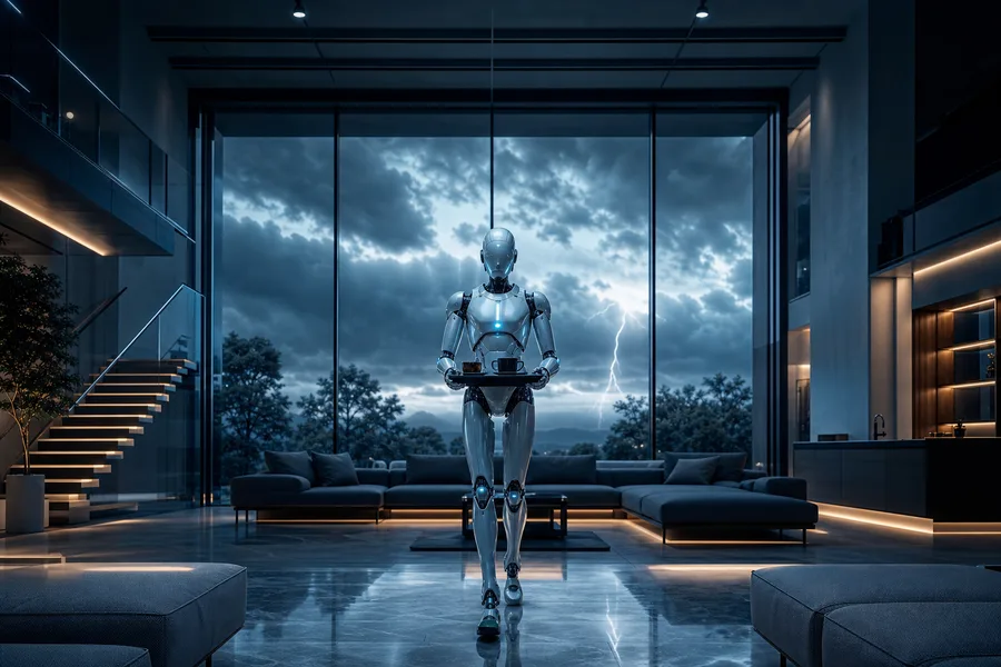 AI Robot Assistant In Modern Home Robots Wallpaper 8 4K 3