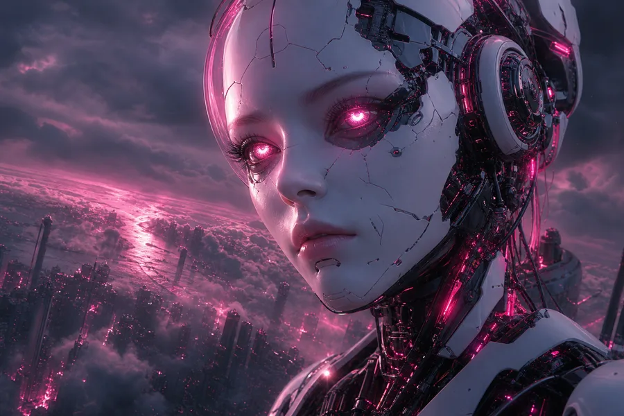Android Face Closeup With Glowing Eyes Robots Wallpaper 5 4K 12