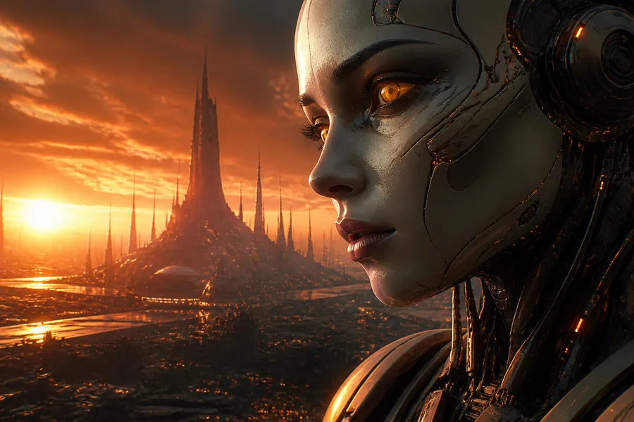 Android Face Closeup With Glowing Eyes Robots Wallpaper 5 4K 15