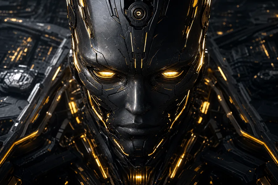 Android Face Closeup With Glowing Eyes Robots Wallpaper 5 4K 5