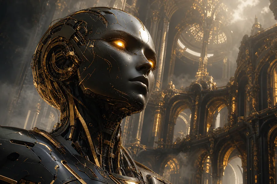 Android Face Closeup With Glowing Eyes Robots Wallpaper 5 4K 9