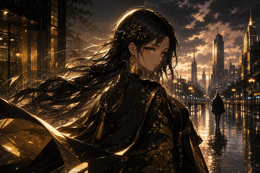 Anime City Street In Rain At Night Anime Wallpaper 11 4K 3