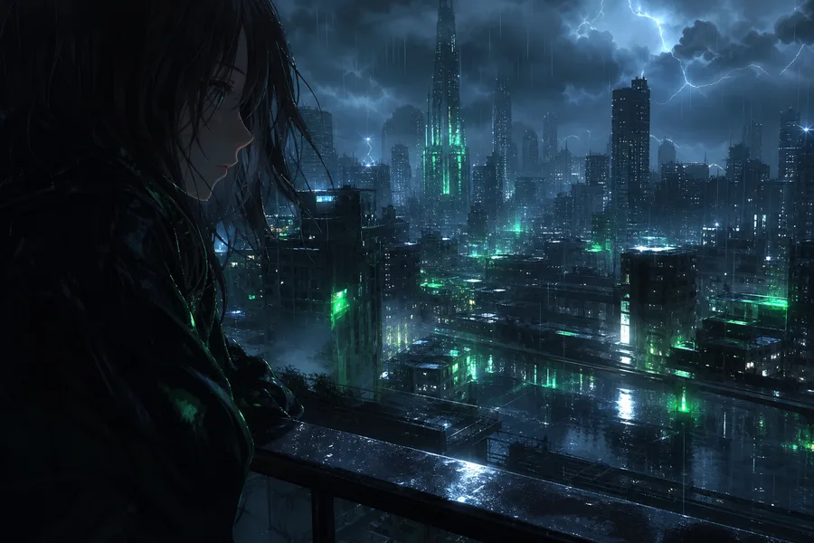 Anime City Street In Rain At Night Anime Wallpaper 3 4K 8