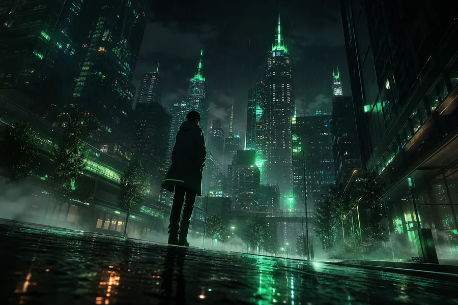 Anime City Street In Rain At Night Anime Wallpaper 3 4K 9