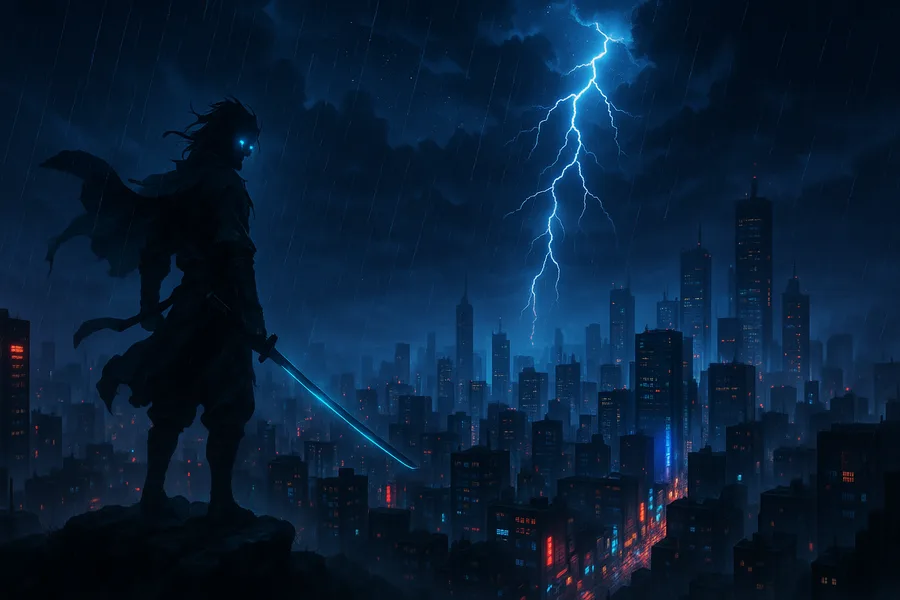 Anime City Street In Rain At Night Anime Wallpaper 3 4K