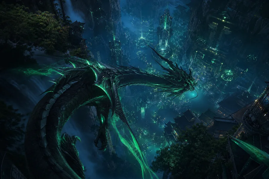 Anime Dragon Flying Over Valley Anime Wallpaper 15 4K 5