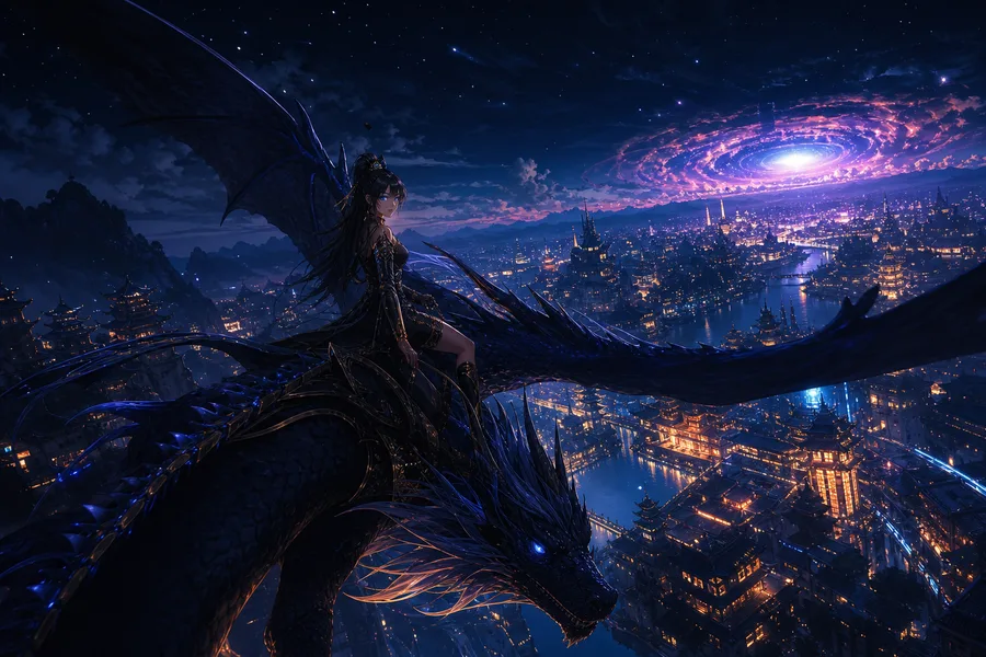 Anime Dragon Flying Over Valley Anime Wallpaper  15 4K