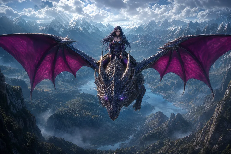 Anime Dragon Flying Over Valley Anime Wallpaper  7 4K