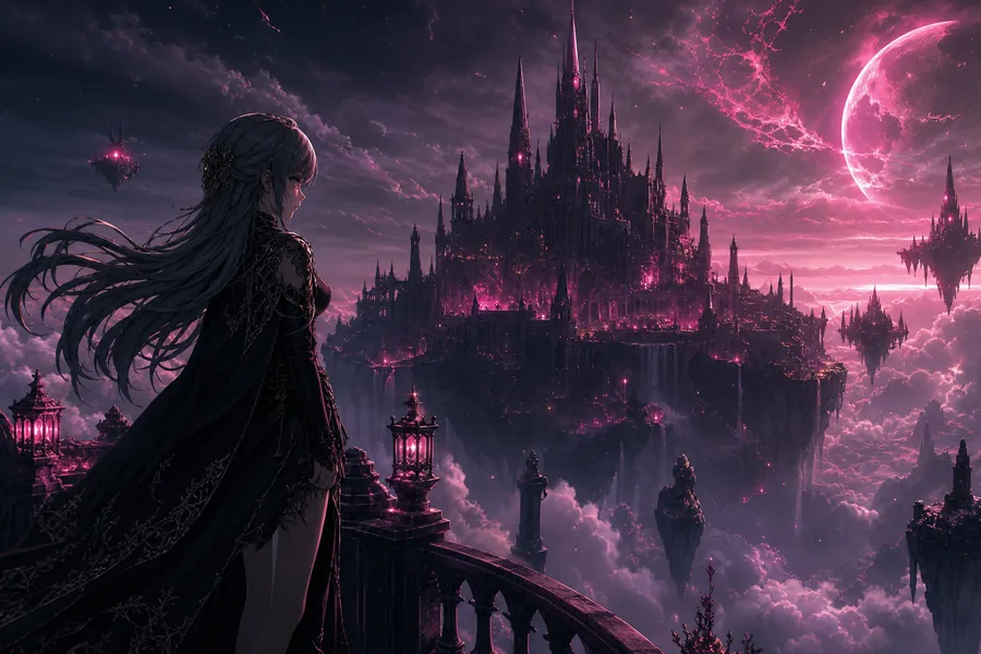 Anime Fantasy Castle Floating In Clouds Anime Wallpaper  12 4K