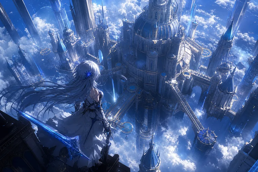 Anime Fantasy Castle Floating In Clouds Anime Wallpaper 20 4K 2