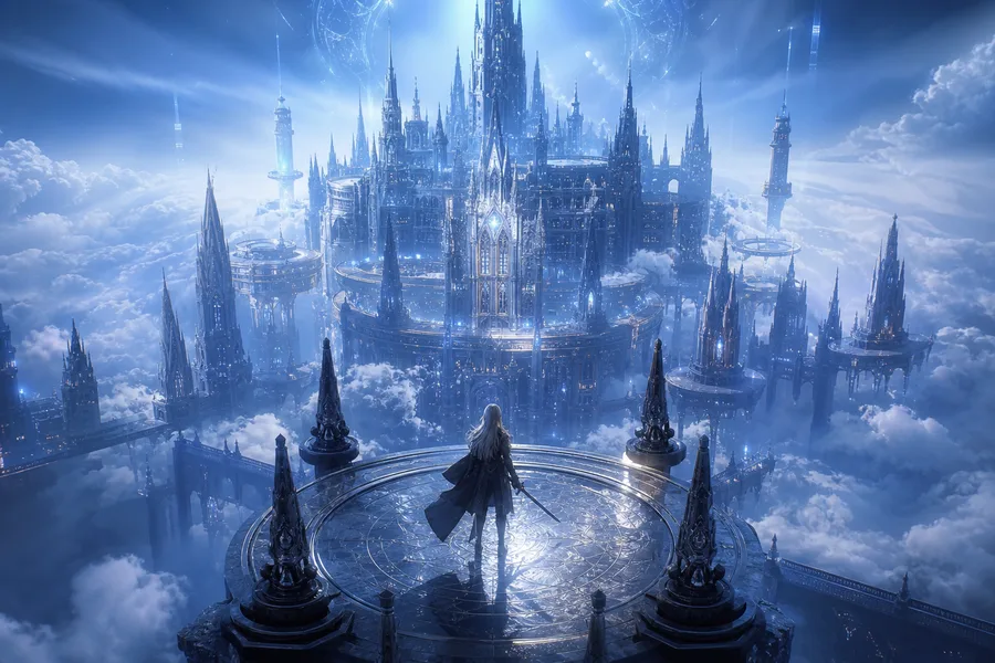 Anime Fantasy Castle Floating In Clouds Anime Wallpaper 20 4K 6