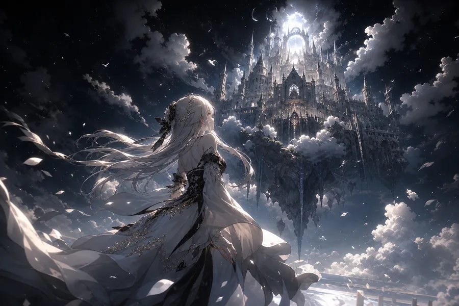 Anime Fantasy Castle Floating In Clouds Anime Wallpaper  20 4K
