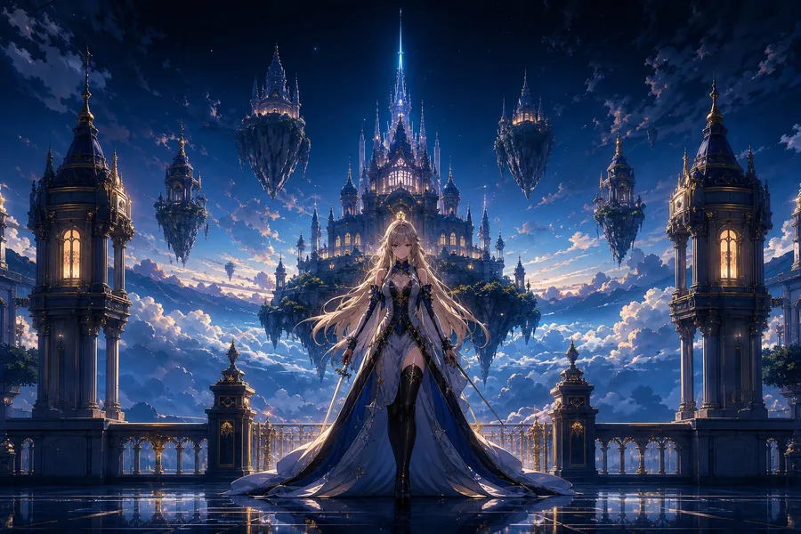 Anime Fantasy Castle Floating In Clouds Anime Wallpaper  20 4K