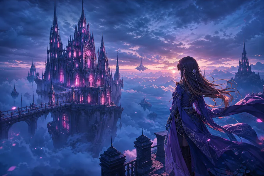 Anime Fantasy Castle Floating In Clouds Anime Wallpaper  20 4K