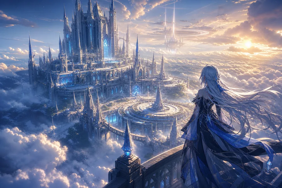 Anime Fantasy Castle Floating In Clouds Anime Wallpaper 20 4K
