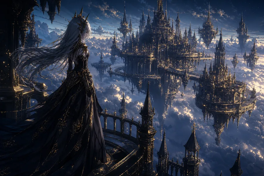Anime Fantasy Castle Floating In Clouds Anime Wallpaper 4 4K 14