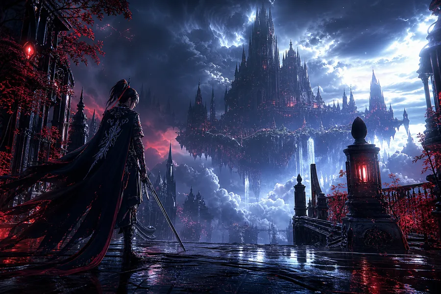 Anime Fantasy Castle Floating In Clouds Anime Wallpaper 4 4K 15