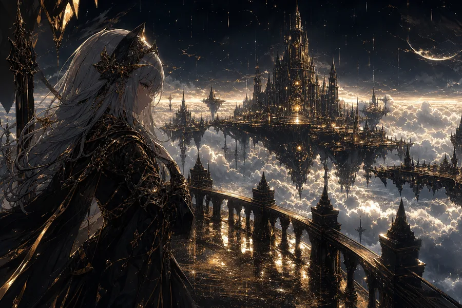 Anime Fantasy Castle Floating In Clouds Anime Wallpaper  4 4K