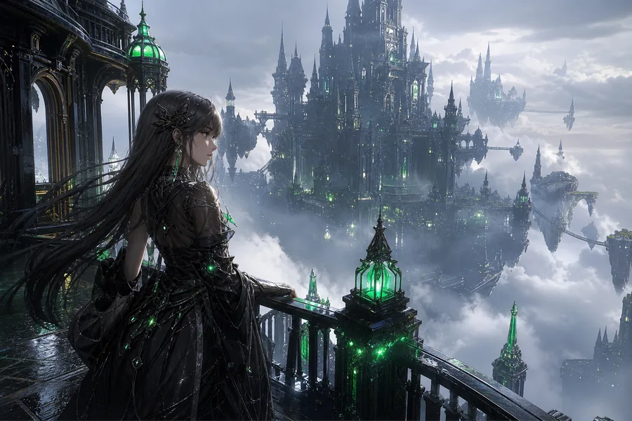 Anime Fantasy Castle Floating In Clouds Anime Wallpaper  4 4K
