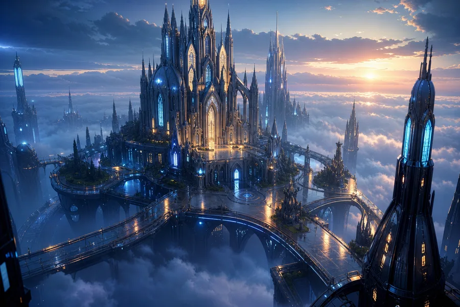 Anime Fantasy Castle Floating In Clouds Anime Wallpaper 4 4K 3