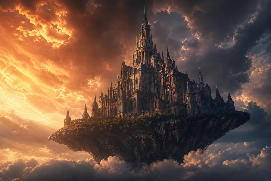 Anime Fantasy Castle Floating In Clouds Anime Wallpaper 4 4K 7