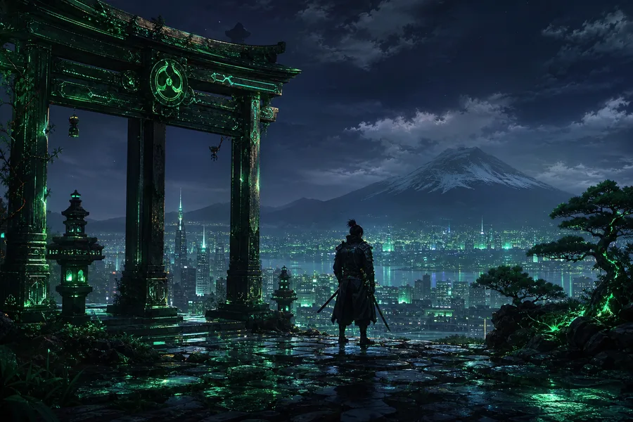 Anime Samurai On Mountain At Sunset Anime Wallpaper 10 4K 3