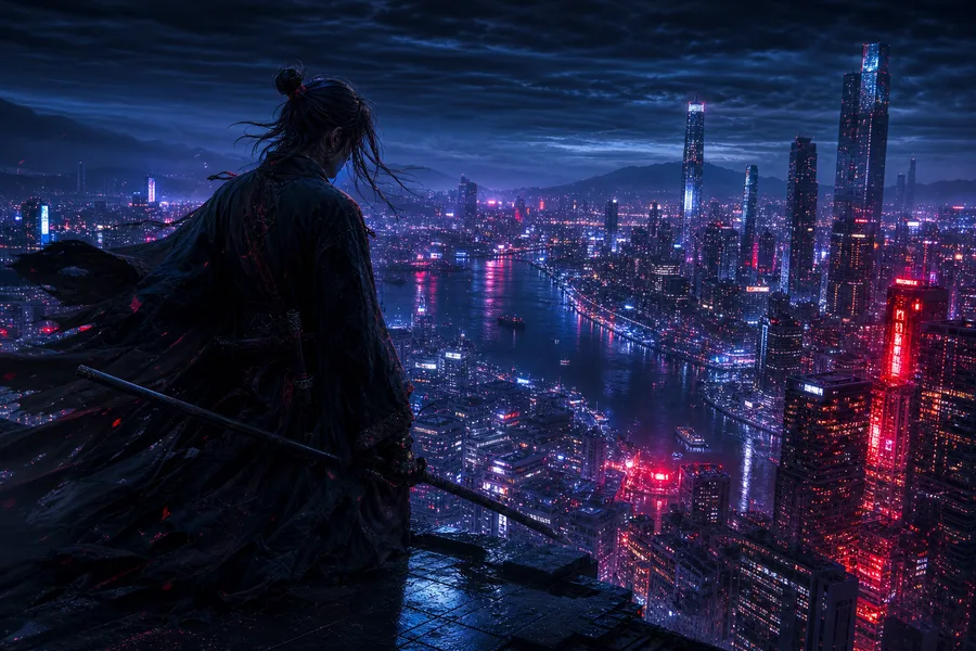 Anime Samurai On Mountain At Sunset Anime Wallpaper 18 4K