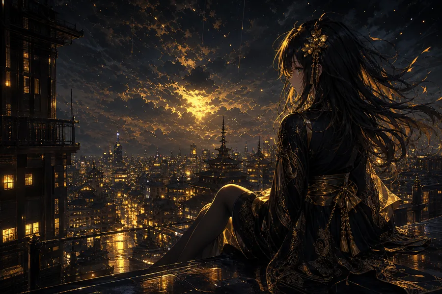Anime School Rooftop Sunset Anime Wallpaper 6 4K 2