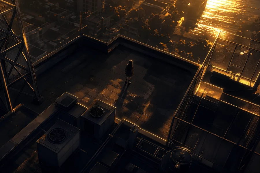 Anime School Rooftop Sunset Anime Wallpaper 6 4K 8