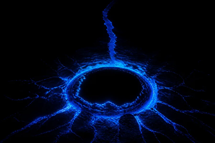 Black Background Blue Neon Shape Amoled Wallpaper 6 4K 2