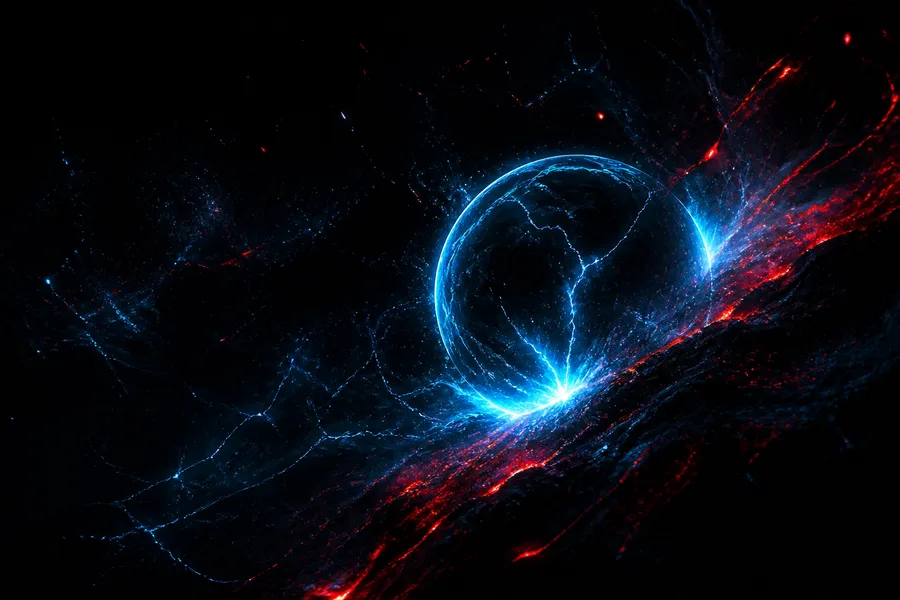 Black Background Blue Neon Shape Amoled Wallpaper 6 4K 5