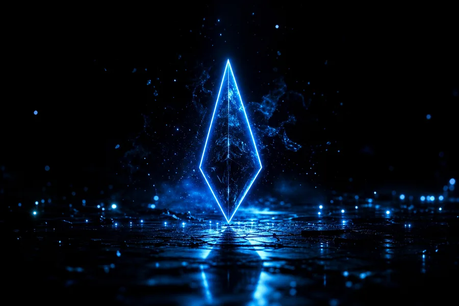 Black Background Blue Neon Shape Amoled Wallpaper 6 4K 7