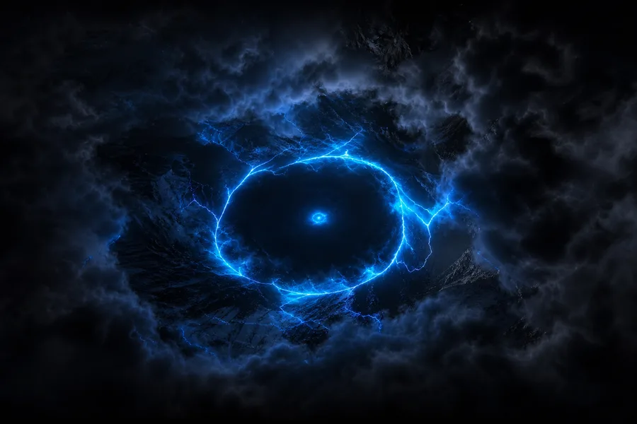 Black Background Blue Neon Shape Amoled Wallpaper 6 4K 8