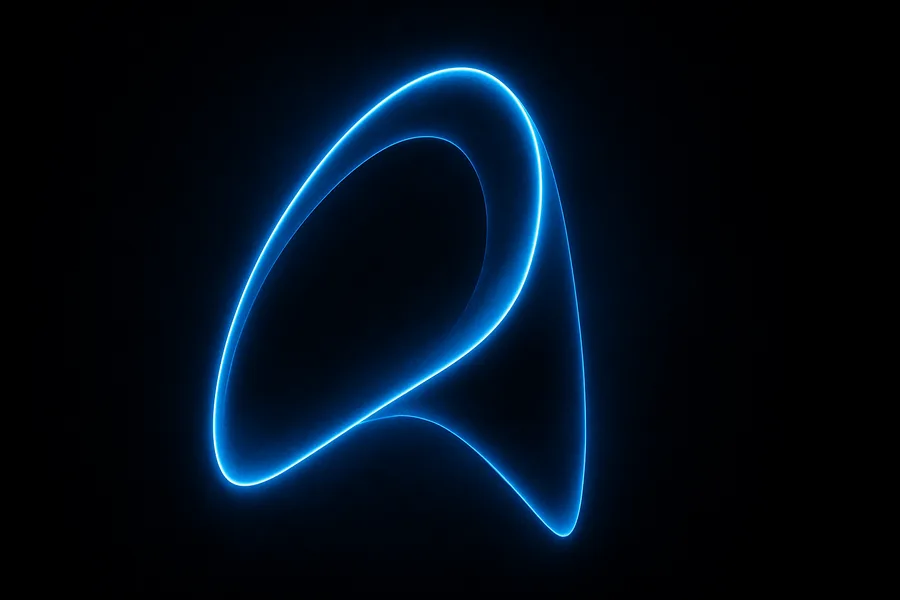 Black Background Blue Neon Shape Amoled Wallpaper 6 4K