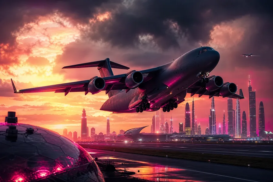 Cargo Airplane Taking Off During Golden Hour Airplanes Wallpaper  5 4K