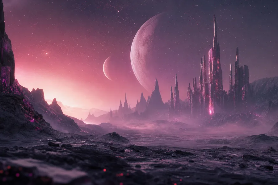 Cinematic Alien Planet Landscape With Two Moons Movie Wallpaper 8 4K 5