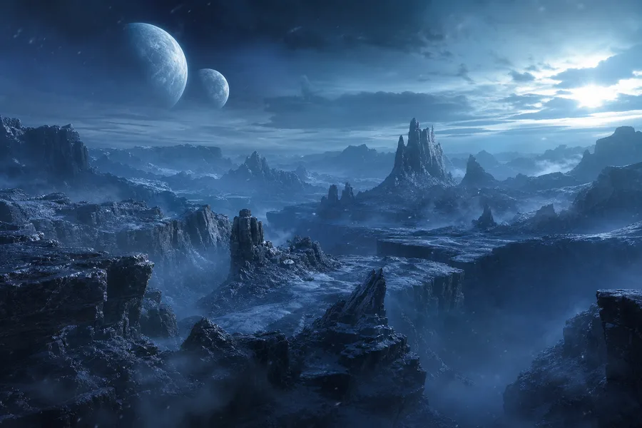 Cinematic Alien Planet Landscape With Two Moons Movie Wallpaper 8 4K 7