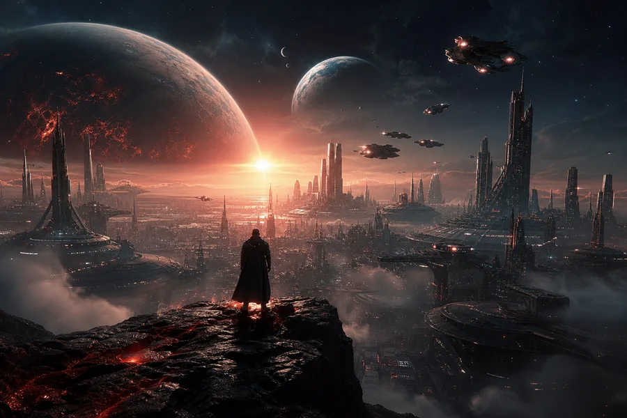 Cinematic Alien Planet Landscape With Two Moons Movie Wallpaper 8 4K