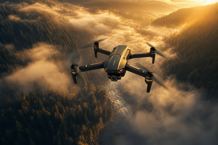 Cinematic Drone Above Forest Valley Drone Wallpaper  4 4K