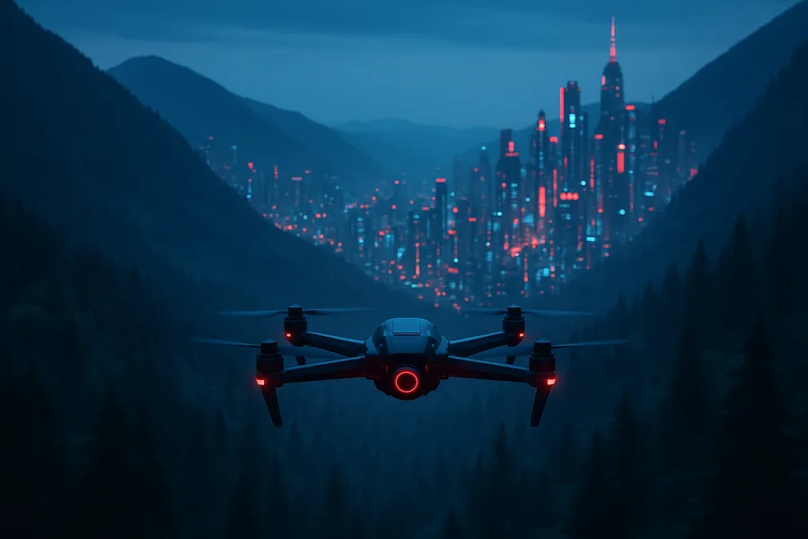 Cinematic Drone Above Forest Valley Drone Wallpaper 4 4K 2