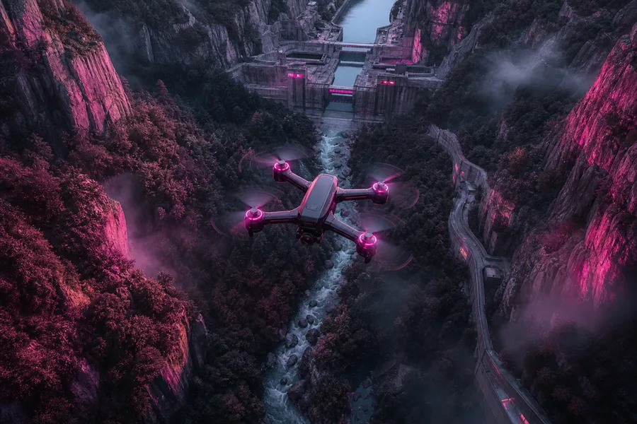 Cinematic Drone Above Forest Valley Drone Wallpaper 4 4K 5