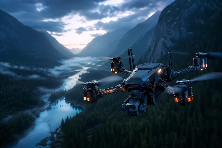 Cinematic Drone Above Forest Valley Drone Wallpaper 4 4K 6